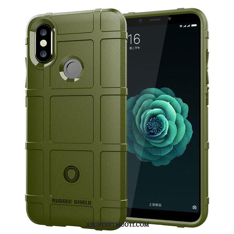 Xiaomi Mi A2 Kuori Kuoret Murtumaton Kotelo Pesty Suede Hemming Yksinkertainen