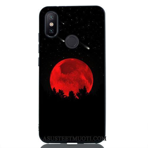 Xiaomi Mi A2 Kuori Kuoret Ripustettavat Koristeet Pesty Suede Pehmeä Neste Puhelimen Musta