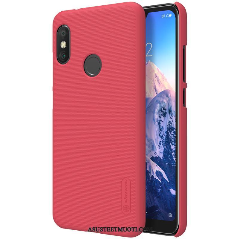 Xiaomi Mi A2 Lite Kuoret Kotelo Punainen Liukumaton Pesty Suede Puhelimen