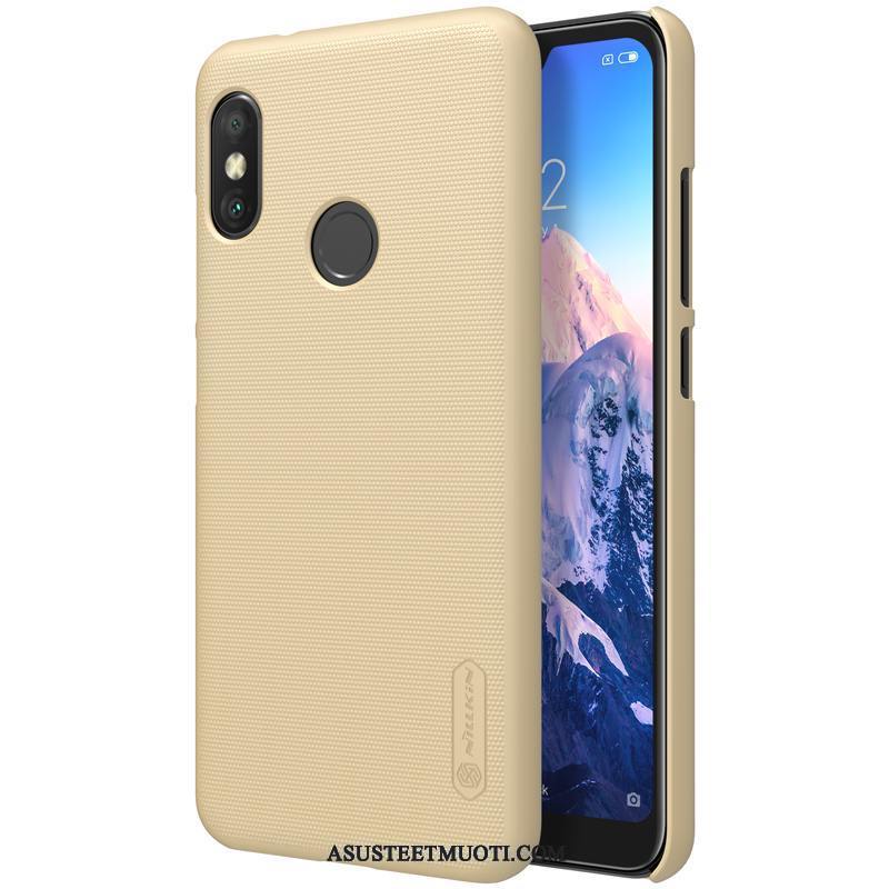 Xiaomi Mi A2 Lite Kuoret Kotelo Punainen Liukumaton Pesty Suede Puhelimen