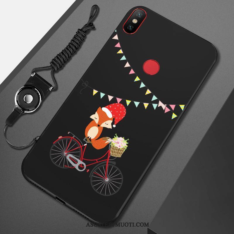 Xiaomi Mi A2 Lite Kuori Kuoret Murtumaton Ripustettavat Koristeet Musta Pehmeä Neste