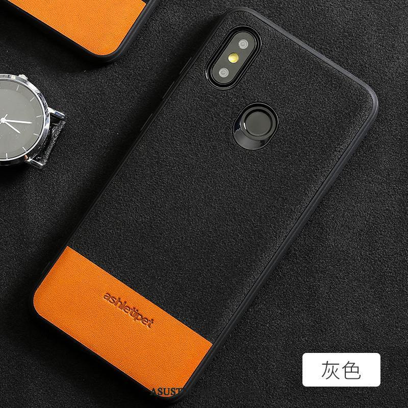 Xiaomi Mi Mix 2s Kuoret Musta Nahka Kotelo Kuori Harmaa