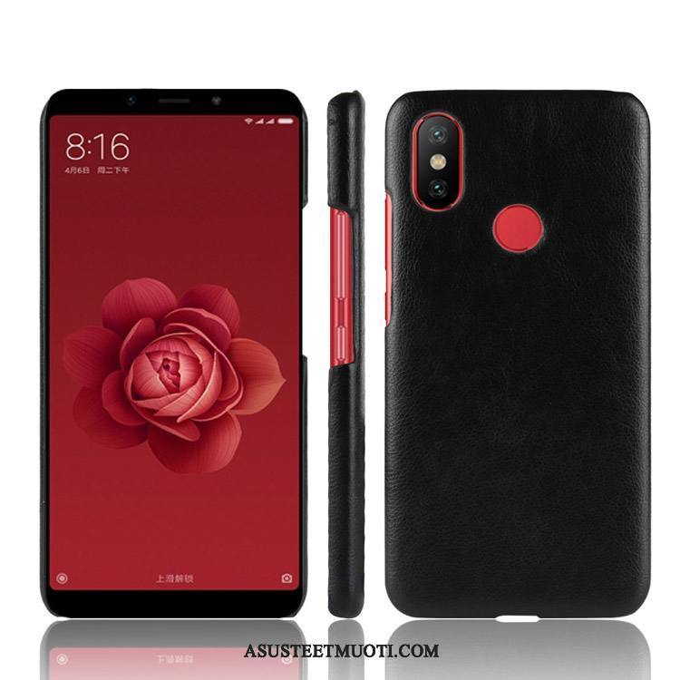 Xiaomi Mi Mix 2s Kuoret Trendi Nahkakotelo Punainen Musta Murtumaton