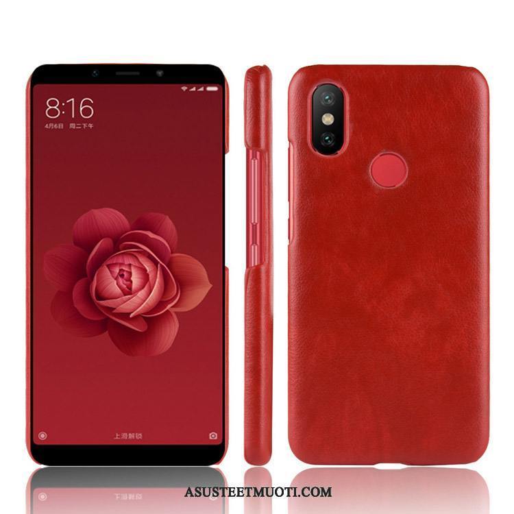 Xiaomi Mi Mix 2s Kuoret Trendi Nahkakotelo Punainen Musta Murtumaton