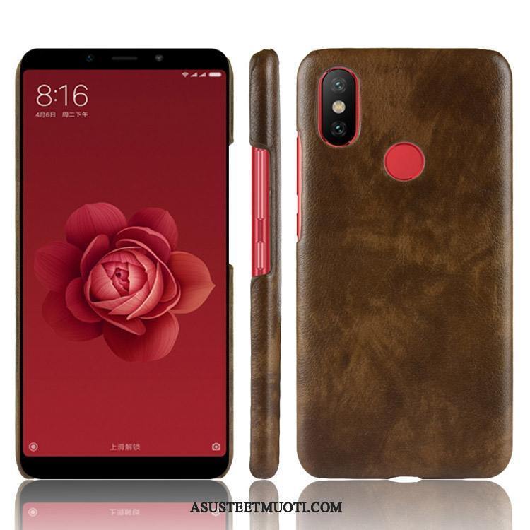 Xiaomi Mi Mix 2s Kuoret Trendi Nahkakotelo Punainen Musta Murtumaton