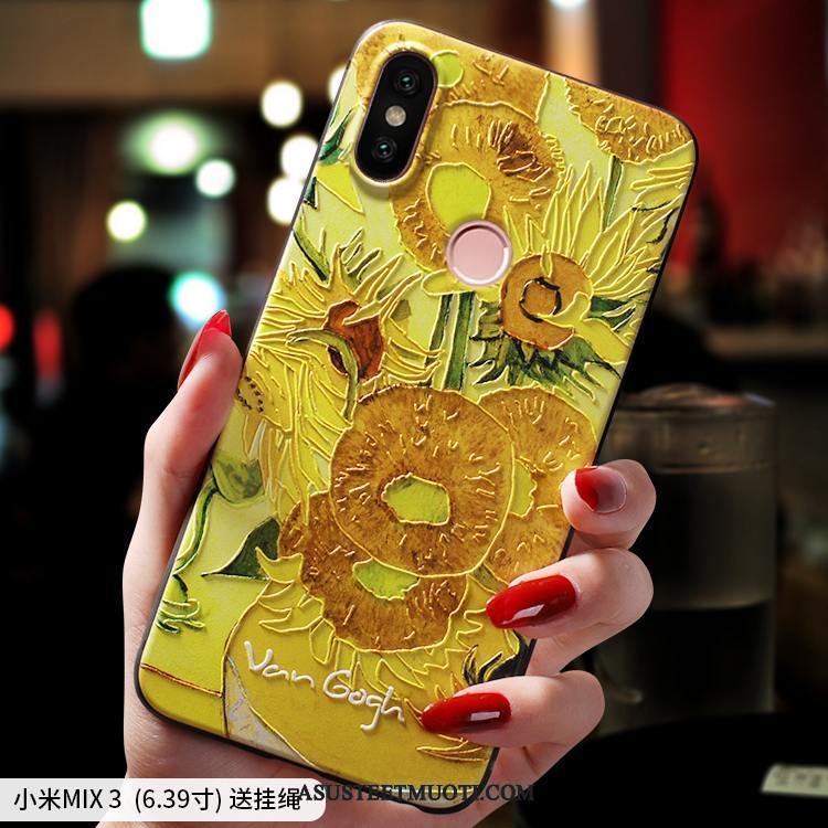 Xiaomi Mi Mix 3 Kuoret Keltainen Persoonallisuus Ultra Kuori Kukkakuvio