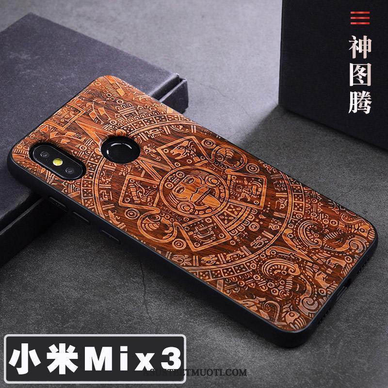 Xiaomi Mi Mix 3 Kuoret Kuori Massiivipuu Murtumaton Muokata Suojaus