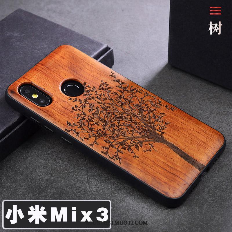 Xiaomi Mi Mix 3 Kuoret Kuori Massiivipuu Murtumaton Muokata Suojaus