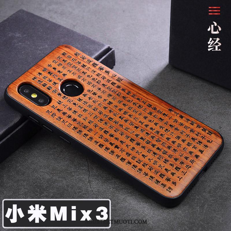 Xiaomi Mi Mix 3 Kuoret Kuori Massiivipuu Murtumaton Muokata Suojaus