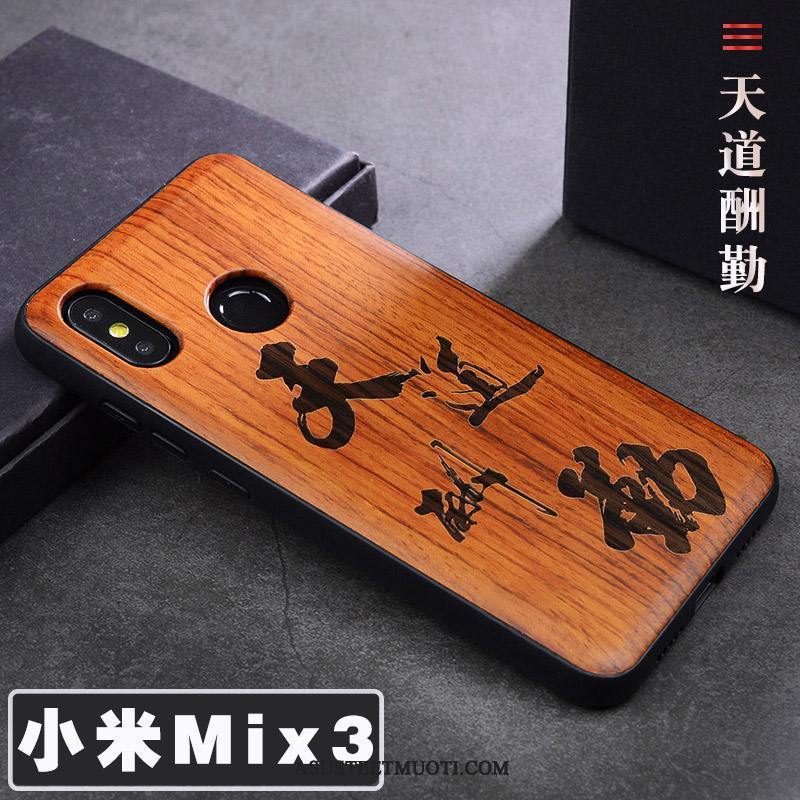 Xiaomi Mi Mix 3 Kuoret Kuori Massiivipuu Murtumaton Muokata Suojaus