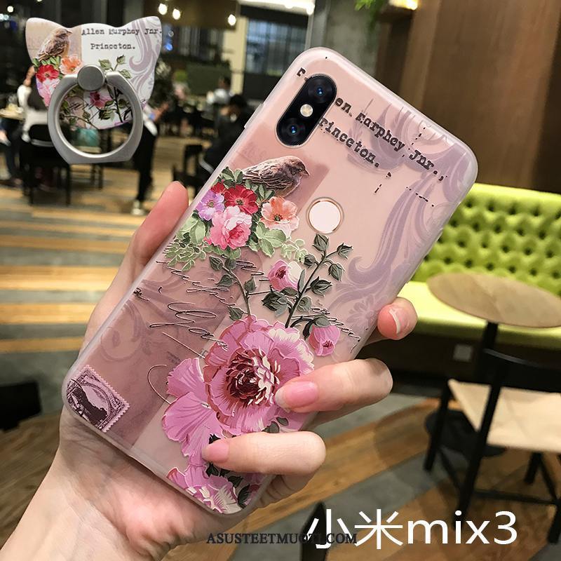 Xiaomi Mi Mix 3 Kuoret Pehmeä Neste Tide-brändi Silikoni Kiinalainen Tyyli Kukkakuvio
