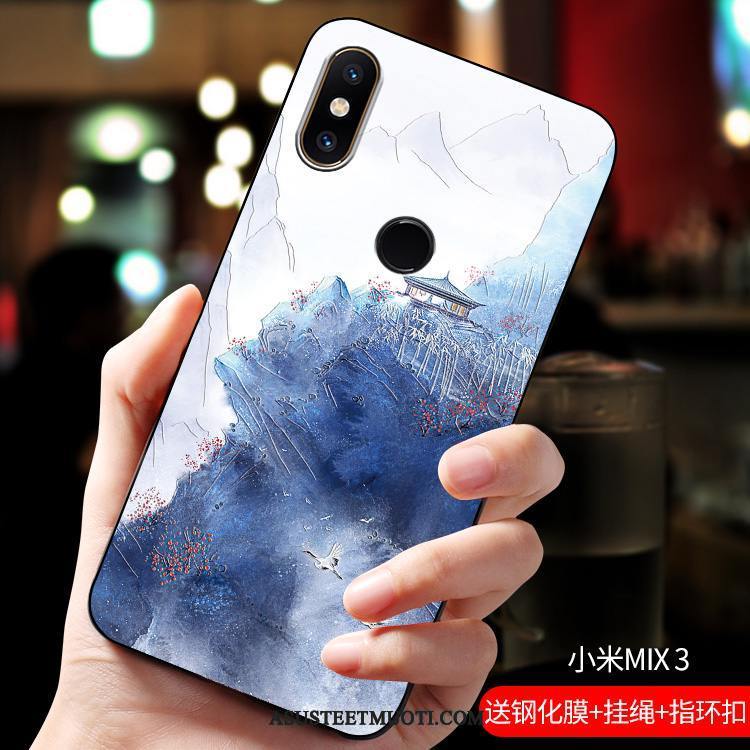 Xiaomi Mi Mix 3 Kuoret Ylellisyys Pehmeä Neste Pesty Suede Muokata Valkoinen