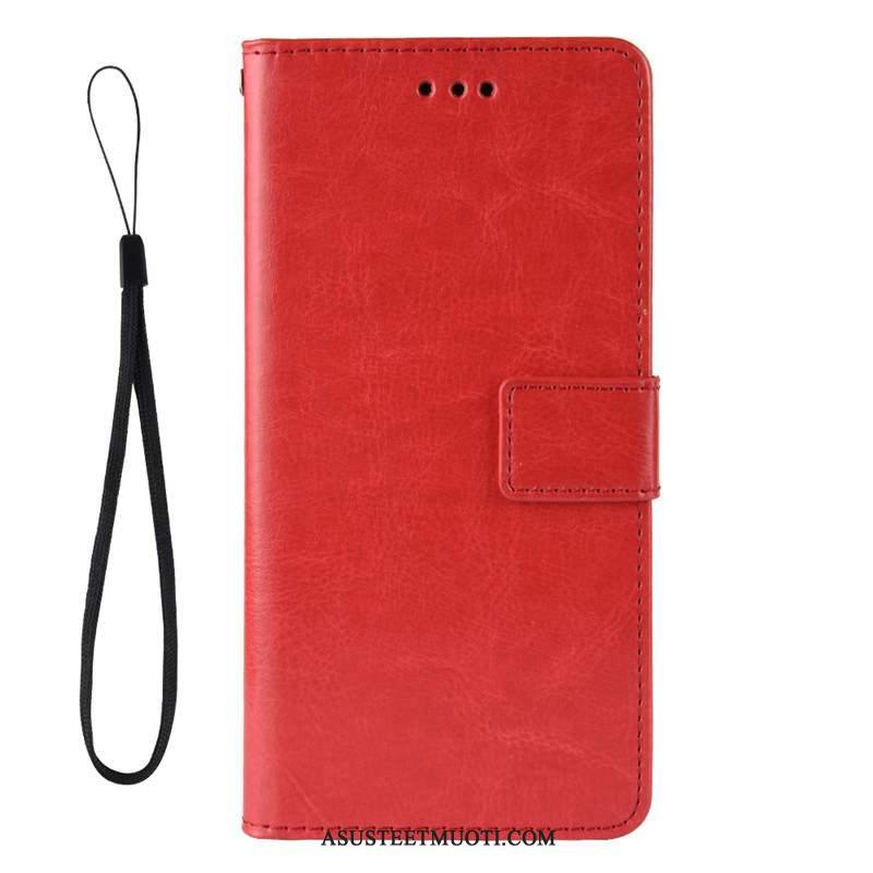 Xiaomi Mi Note 10 Lite Kuoret Ripustettavat Koristeet Kiinteä Väri Kuori Punainen Nahkakotelo