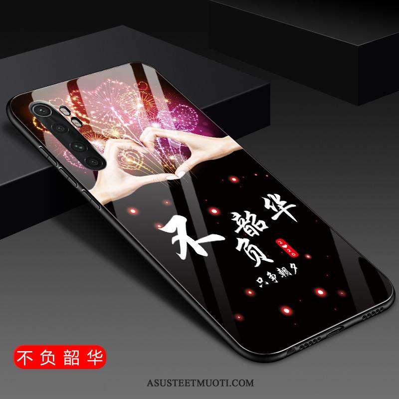 Xiaomi Mi Note 10 Lite Kuori Kuoret Lasi Pehmeä Neste Kova Musta