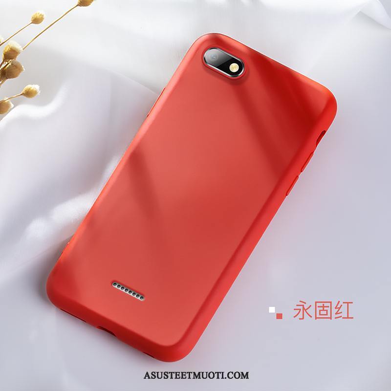 Xiaomi Redmi 6a Kuoret Punainen All Inclusive Kiinteä Väri Pesty Suede Pehmeä Neste