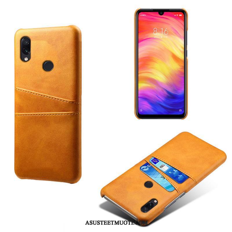 Xiaomi Redmi 7 Kuoret Puhelimen Nahkakotelo Vuosikerta Suojaus Punainen