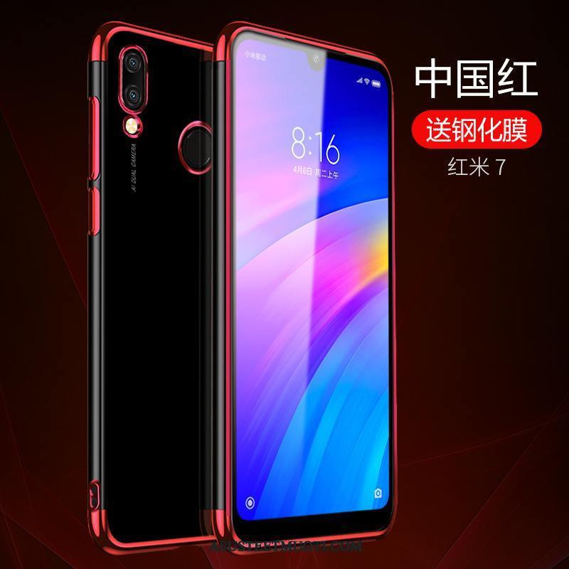 Xiaomi Redmi 7 Kuoret Suojaus Punainen Kuori Kotelo Musta