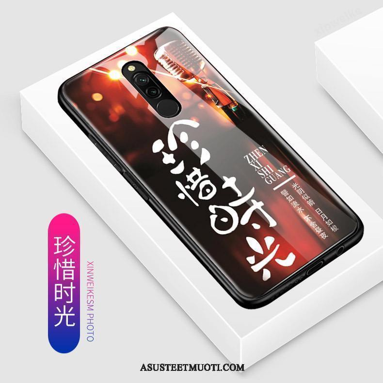 Xiaomi Redmi 8 Kuoret Silikoni Kotelo All Inclusive Murtumaton Lasi