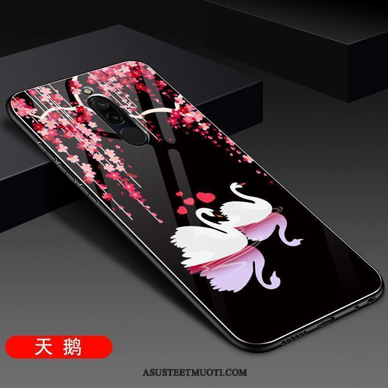 Xiaomi Redmi 8 Kuori Kuoret Lasi Musta Punainen Trendi Peili