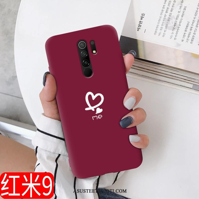 Xiaomi Redmi 9 Kuori Kuoret All Inclusive Ihana Silikoni Net Red Murtumaton