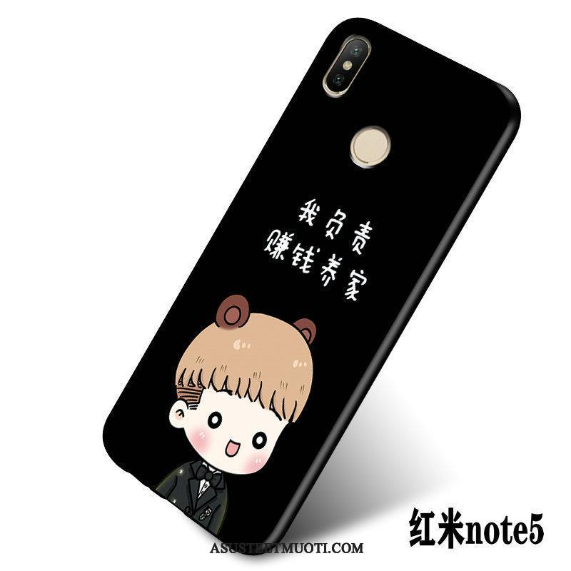 Xiaomi Redmi Note 5 Kuori Kuoret Silikoni All Inclusive Musta Rakastunut Pehmeä Neste
