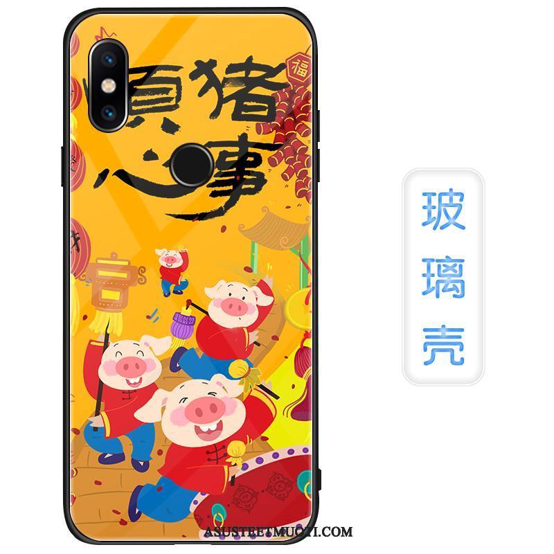 Xiaomi Redmi Note 6 Pro Kuoret Murtumaton Suojaus Lasi Keltainen Peili