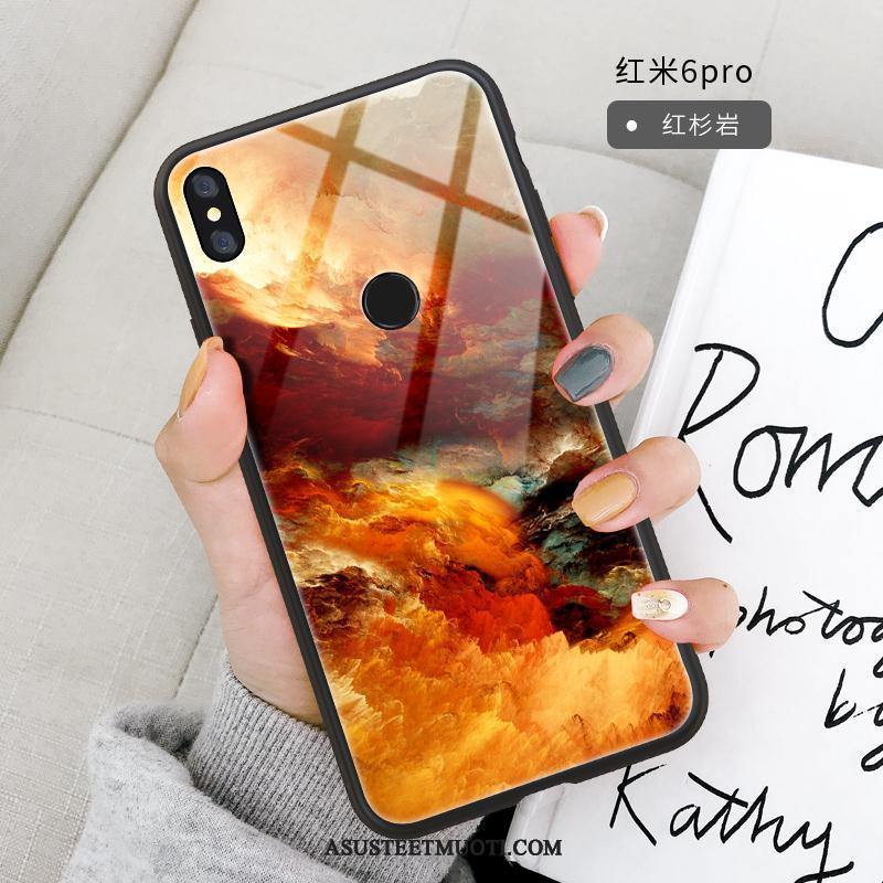 Xiaomi Redmi Note 6 Pro Kuoret Punainen Kuori Takakansi Pehmeä Neste Luova