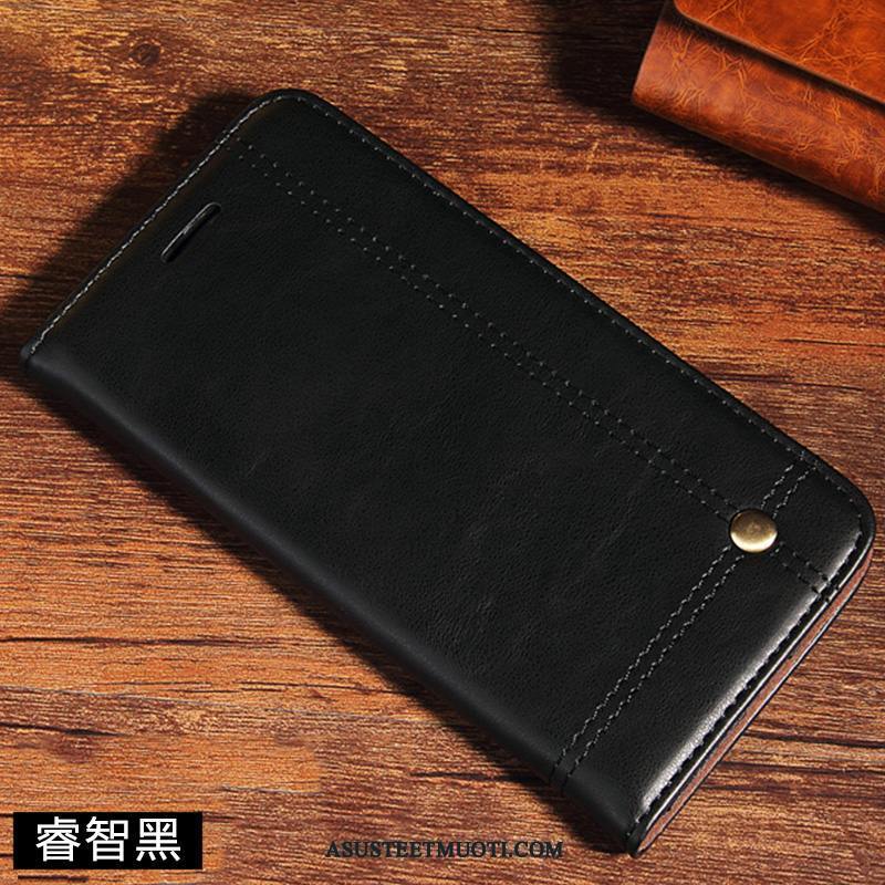 Xiaomi Redmi Note 7 Kuoret Karkaisu Punainen Nahkakotelo Pieni Kuori