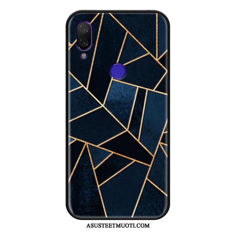 Xiaomi Redmi Note 7 Kuori Kuoret Pesty Suede Geometria Kulta Kohokuviointi Luova