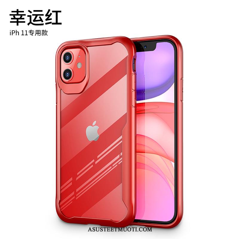 iPhone 11 Kuoret Net Red Puhelimen Punainen All Inclusive Läpinäkyvä