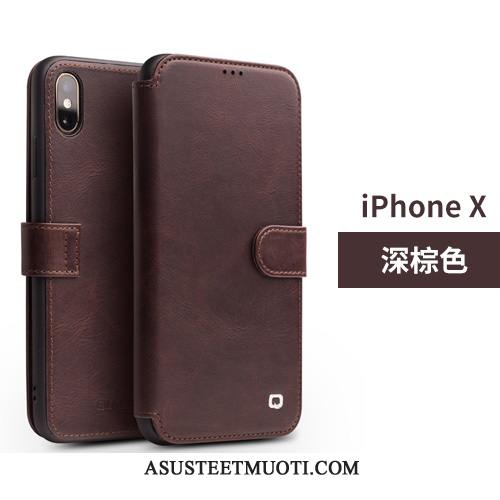 iPhone 11 Kuori Kuoret Puhelimen Suojaus Kotelo Aito Nahka