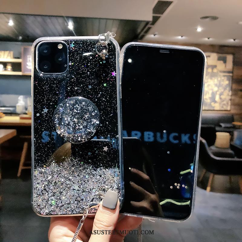 iPhone 11 Pro Max Kuoret Musta Silikoni Uusi Tuki Läpinäkyvä