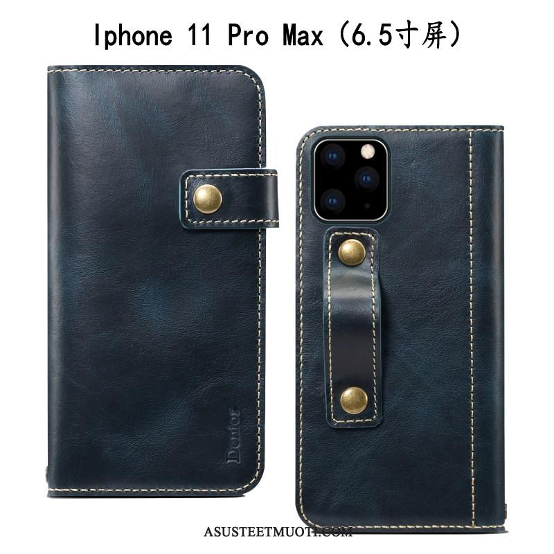 iPhone 11 Pro Max Kuoret Nahka Punainen Murtumaton Puhelimen Kotelo