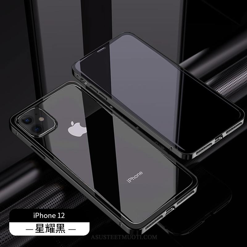 iPhone 12 Kuoret Magneettinen Läpinäkyvä Lasi Puhelimen Kaksipuolinen
