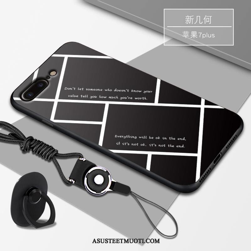 iPhone 7 Plus Kuori Kuoret Kotelo Suojaus Musta Pehmeä Neste