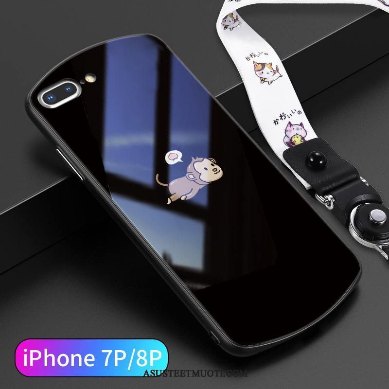 iPhone 8 Plus Kuori Kuoret Ihana Musta Lasi Murtumaton