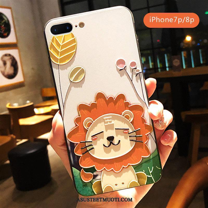 iPhone 8 Plus Kuori Kuoret Kohokuviointi Ihana Pesty Suede Jauhe Puhelimen