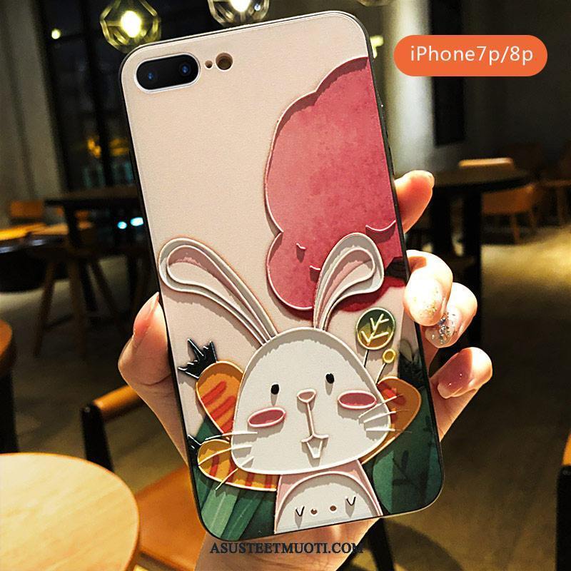 iPhone 8 Plus Kuori Kuoret Kohokuviointi Ihana Pesty Suede Jauhe Puhelimen