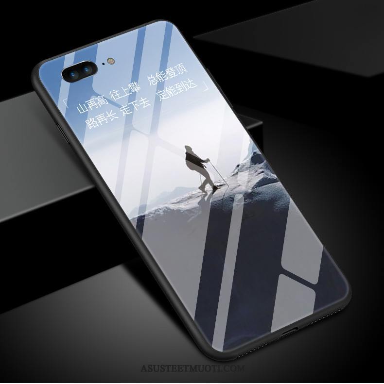 iPhone 8 Plus Kuori Kuoret Lasi Sininen Tyylikäs Yksinkertainen Taide