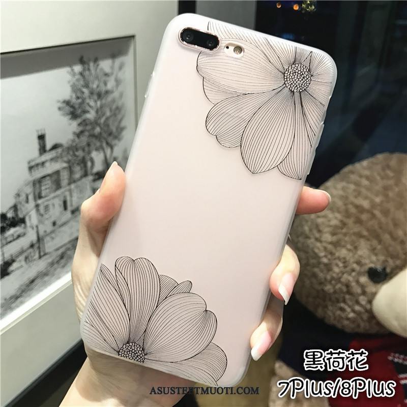 iPhone 8 Plus Kuori Kuoret Persoonallisuus Yksinkertainen Pesty Suede Murtumaton Silikoni