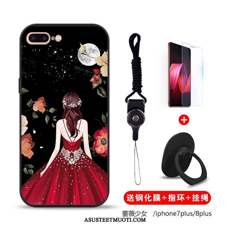 iPhone 8 Plus Kuori Kuoret Silikoni Kotelo Musta Suojaus