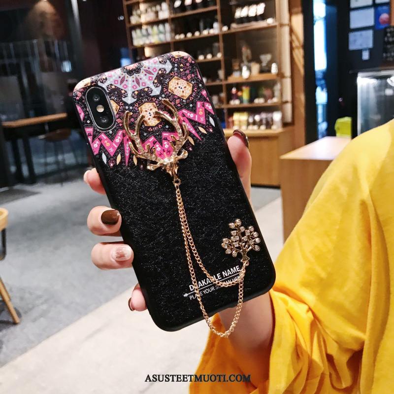 iPhone X Kuoret Rhinestone Inlay Kuori Valkoinen Puhelimen Ripustettavat Koristeet