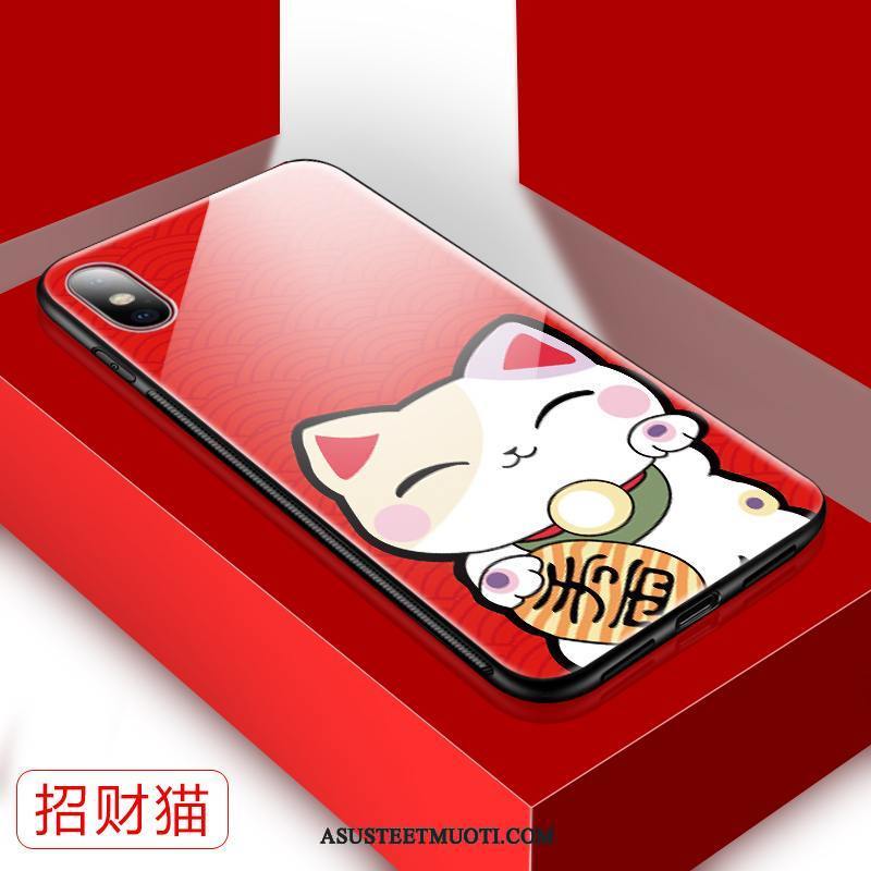 iPhone X Kuori Kuoret Silikoni Rikkaus Punainen Tide-brändi