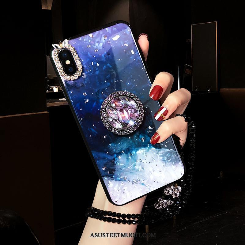 iPhone Xs Kuoret Luova Rhinestone Inlay Silikoni Punainen Trendi