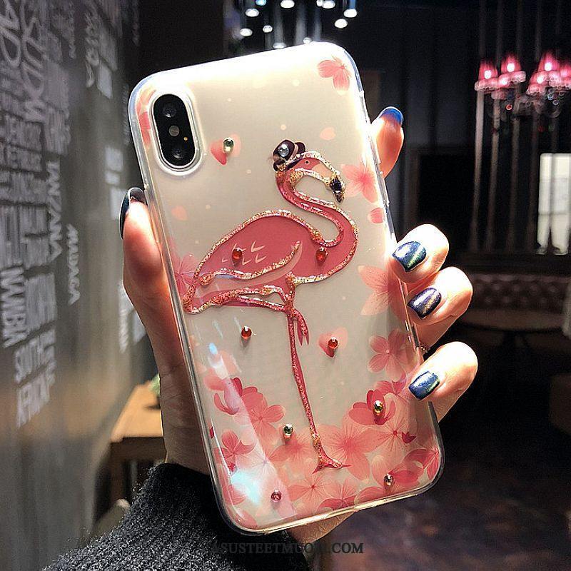 iPhone Xs Kuori Kuoret Puhelimen Murtumaton Rhinestone Inlay Sininen