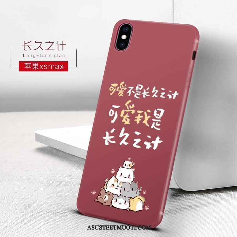 iPhone Xs Max Kuoret All Inclusive Net Red Puhelimen Kuori Punainen