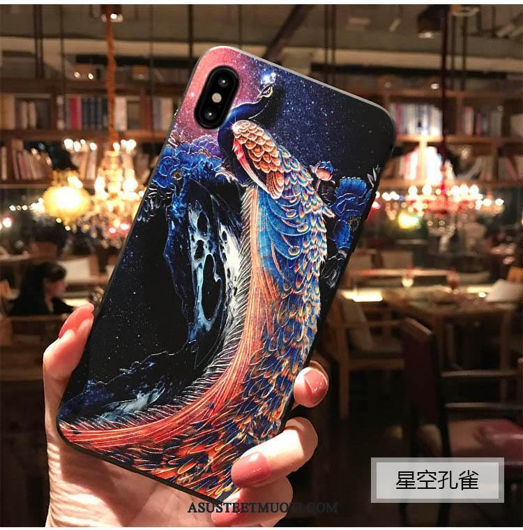 iPhone Xs Max Kuoret Kiinalainen Tyyli Tuuli Kuori Sulka Jauhe