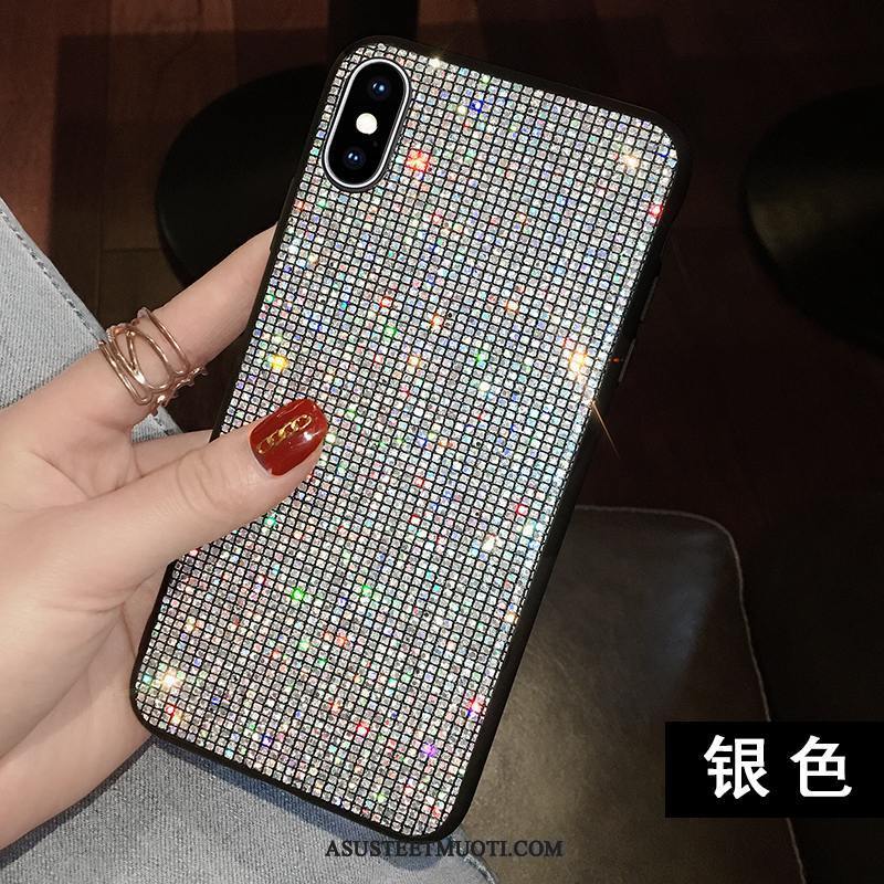 iPhone Xs Max Kuoret Persoonallisuus Kulta Tide-brändi Rhinestone Inlay Suojaus