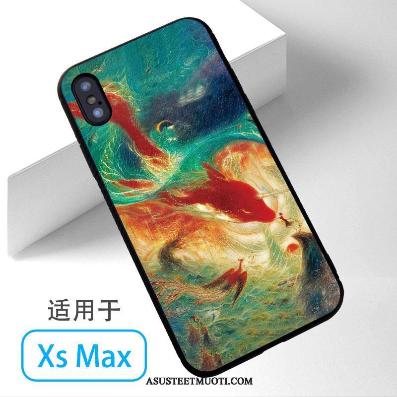 iPhone Xs Max Kuoret Puhelimen Kuori Murtumaton Vihreä Rakastunut