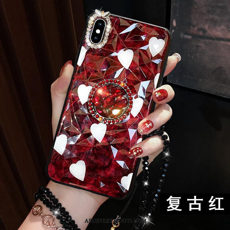 iPhone Xs Max Kuoret Ripustettavat Koristeet Kotelo Net Red Rhinestone Inlay Suojaus